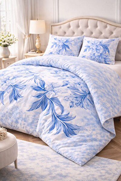 VALİOSA VALİDEZ طقم غطاء لحاف مزدوج من القطن بنقوش من فلورا