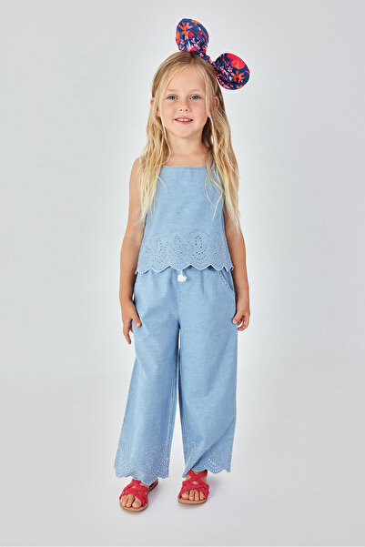 Boboli Jacquard Denim Trousers 2-6 Years Blue