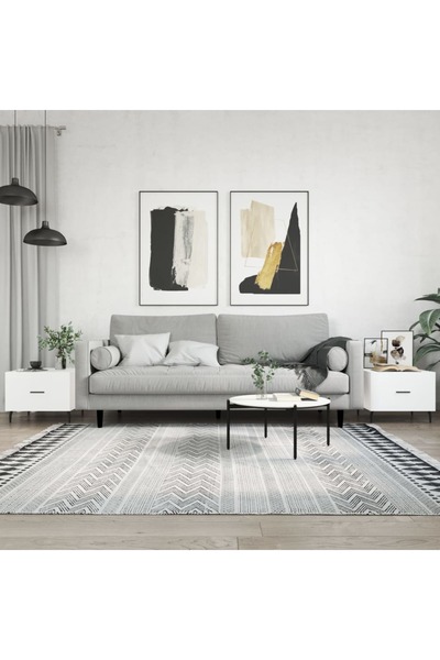 Concept Măsuțe de cafea, 2 buc., albe, 50x50x40 cm, lemn compozit