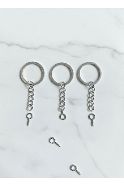 BEİLYS COSMETİCS & ACCESSORY 100 Gümüş Yassı Ezme Anahtarlık Aparatı (2,5cm) ...