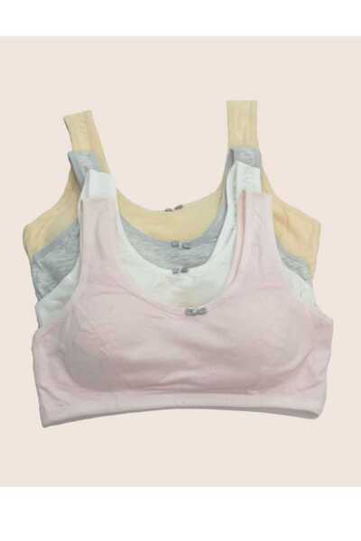 Şenay Sardis Women's - 3-Piece Set of Colorful Sports Bra with Thin Straps an...