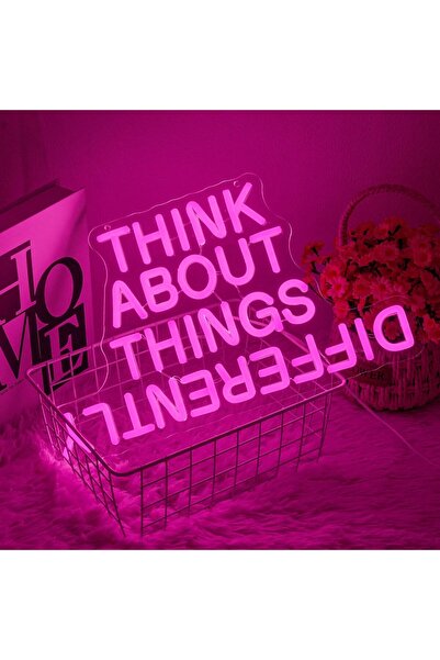 Slasa Think About Things Differently Neon LED Sign 24x42 cm with 6mm Acrylic ...