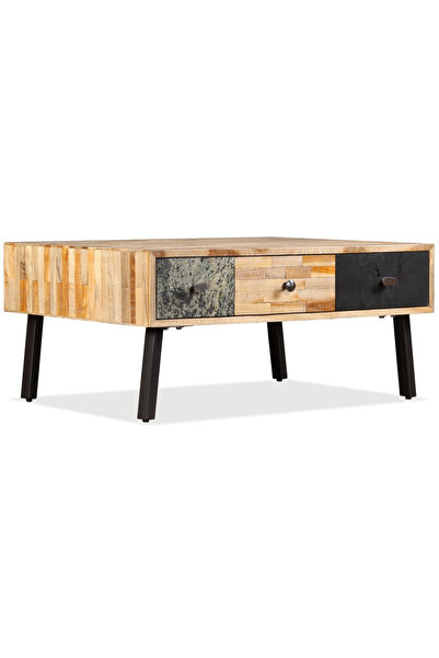 Concept Masă de cafea, lemn masiv de tec reciclat, 90x65x40 cm