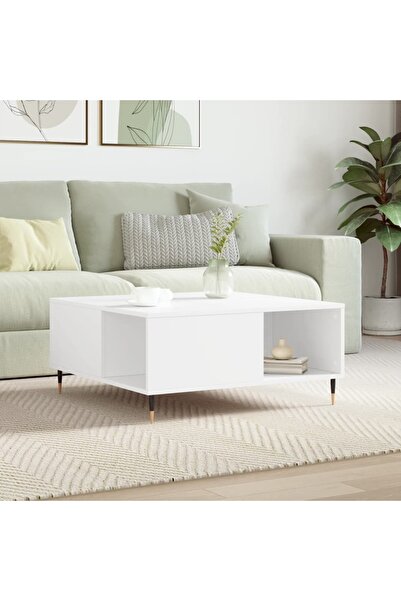 Concept Τραπεζάκι σαλονιού, λευκό, 80x80x36,5 εκ., επεξεργασμένο ξύλο