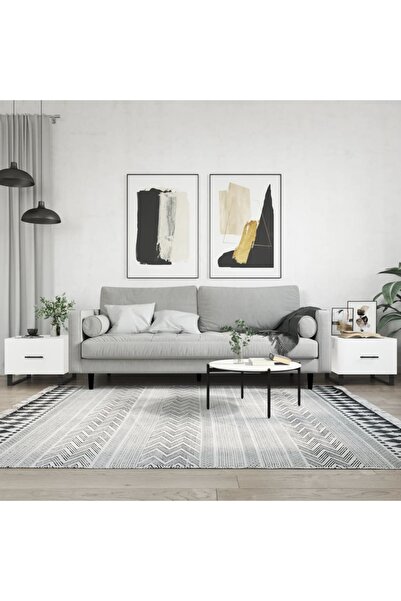 Concept Măsuță de cafea, 2 buc., alb lucios, 50x50x40 cm