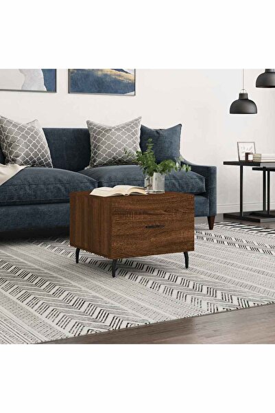 Concept Masă de cafea, stejar maro, 50x50x40 cm, lemn prelucrat