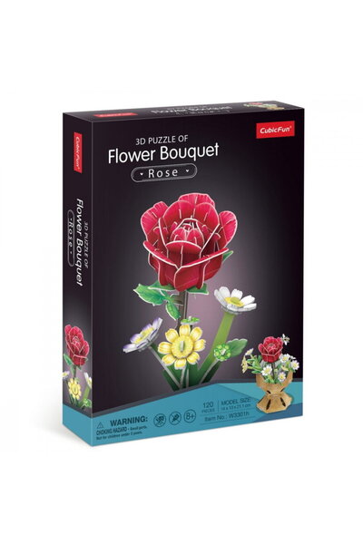 Cubic Fun 3D Puzzle with Flower Bouquet - Roses