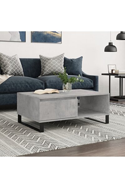 Concept Masă de cafea, gri beton, 90x60x35 cm, lemn compozit