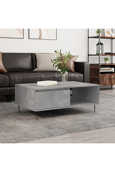 Concept Masă de cafea, gri beton, 90x60x35 cm, lemn compozit
