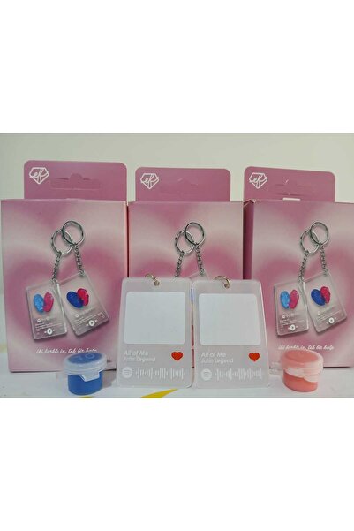 HBGSHOP Special Spotify Barcode Fingerprint Painting Keychain Set for Lovers