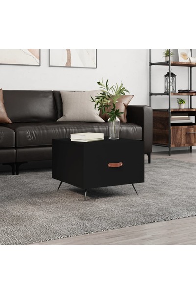 Concept Masă de cafea, neagră, 50x50x40 cm, lemn compozit