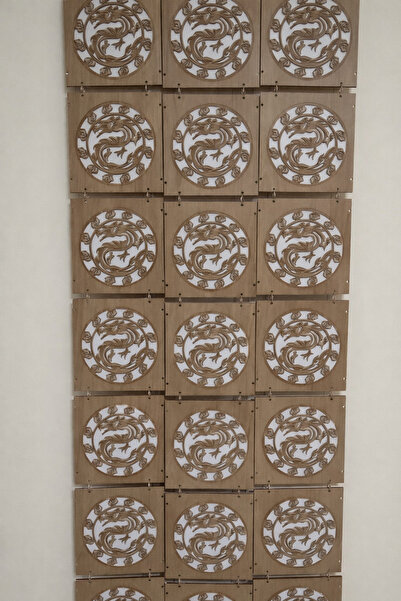 paravanburada Antrasit Ahşap Görünümlü Dekoratif Bölme Paneli - Askılı Ayırıc...