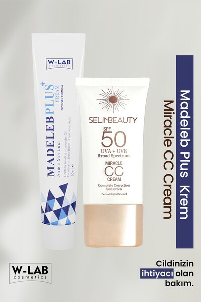 W-Lab Cosmetics مجموعة كريم مادليب بلس وسيلين بيوتي CC 50 مل