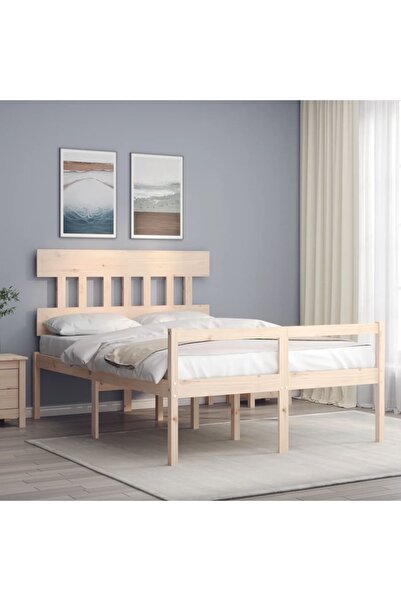 Concept Cadru de pat cu tăblie, 140x200 cm, lemn masiv