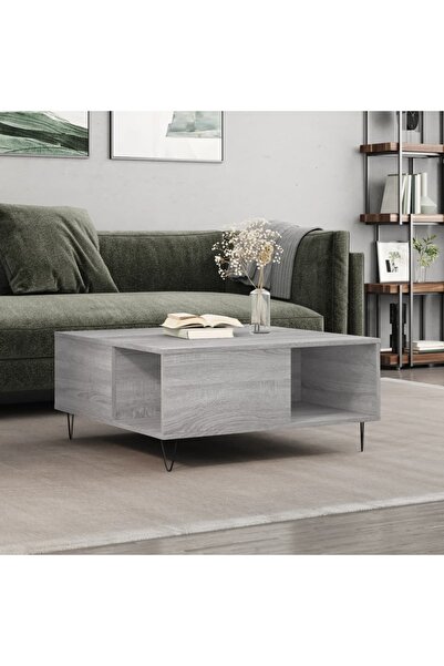 Concept Masă de cafea, gri Sonoma, 80x80x36,5 cm, lemn prelucrat