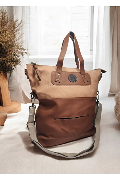 Old Cotton Kanvas El ve Omuz Çantası - Tilla - Suya Dayanıklı