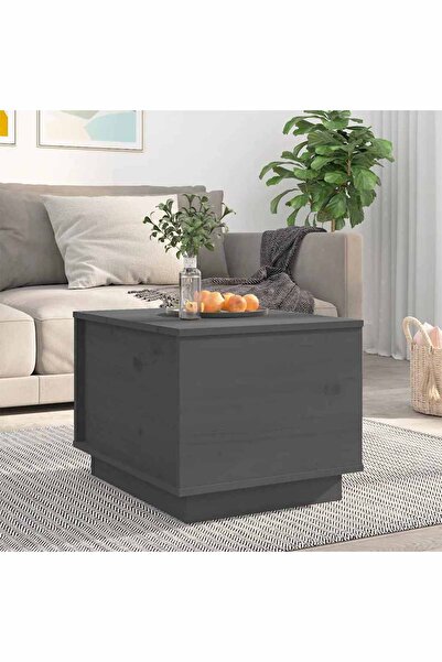 Concept Τραπεζάκι σαλονιού, γκρι, 40x50x35 εκ., μασίφ ξύλο πεύκου