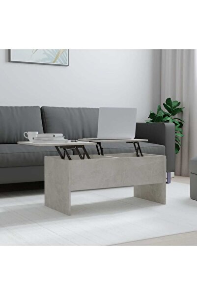 Concept Τραπεζάκι σαλονιού, γκρι σκυροδέματος, 102x50,5x46,5 εκ., επεξεργασμέ...