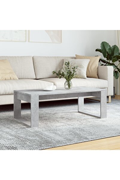 Concept Τραπεζάκι σαλονιού, γκρι σκυροδέματος, 102x50x35 εκ., επεξεργασμένο ξύλο