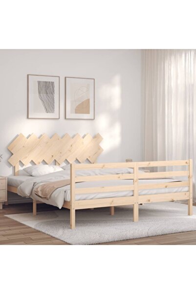 Concept Cadru de pat cu tăblie, 160x200 cm, lemn masiv