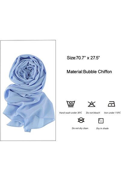 Hophor Yeieeo Chiffon Head Wraps for Women - Solid Color Fashion Bubble Chiff...