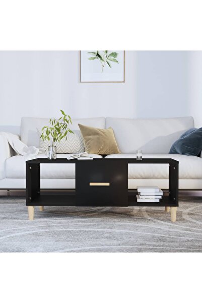 Concept Τραπεζάκι σαλονιού, μαύρο, 102x50x40 εκ., επεξεργασμένο ξύλο