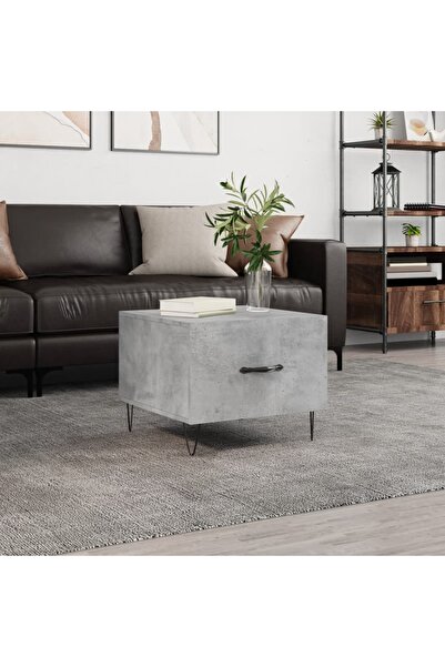 Concept Masă de cafea, gri beton, 50x50x40 cm, lemn compozit