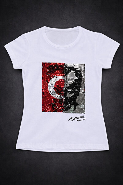 Nacar 23 Nisan29 Ekim Gösteri Kıyafeti Kız Çocuk Hayal Pul Payetli Tişört