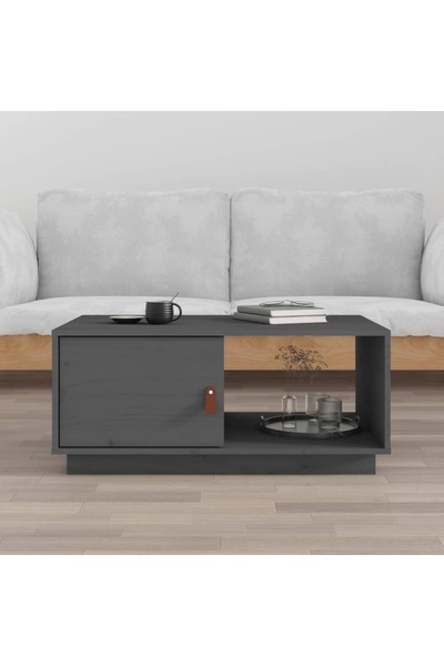 Concept Τραπεζάκι σαλονιού, γκρι, 80x50x35,5 εκ., μασίφ ξύλο πεύκου