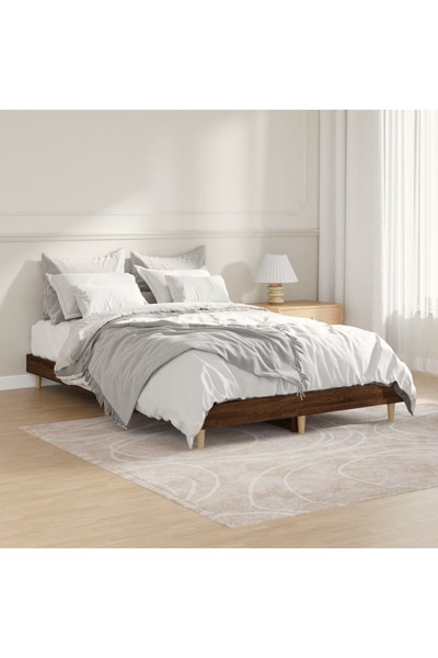 Concept Cadru de pat, stejar maro, 120x190 cm, lemn prelucrat