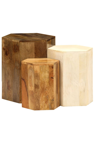 Concept Set măsuță de cafea, 3 piese, lemn masiv de mango