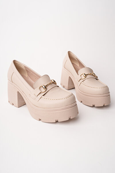 Madam Tarz Mhd-909 Thick Heel Buckle Loafer