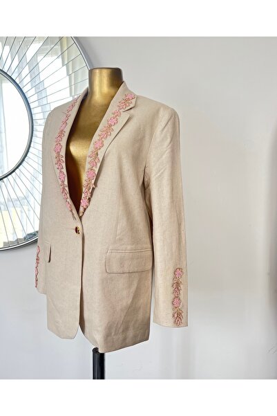 MDY-marketplace Beige jacket with floral detail