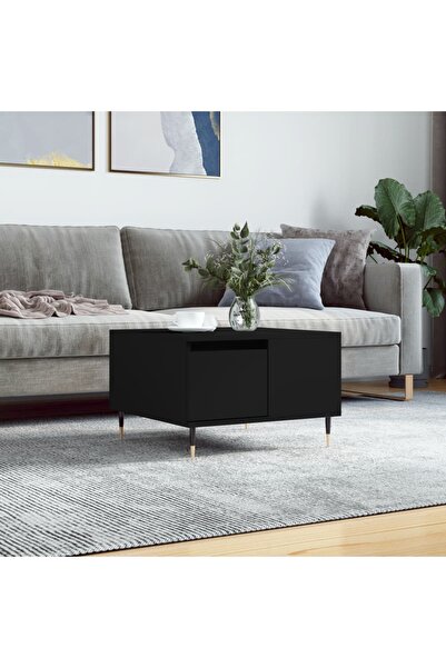 Concept Masă de cafea, neagră, 55x55x36,5 cm, lemn prelucrat