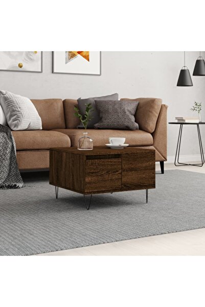 Concept Masă de cafea, stejar maro, 55x55x36,5 cm, lemn prelucrat