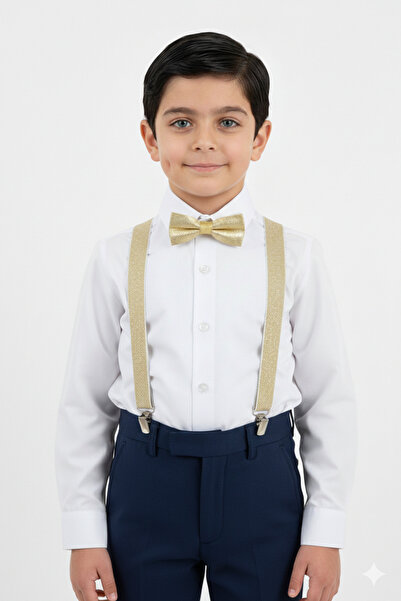 Masal Dünyası Bursa Boy's Trouser Suspenders and Bow Tie Set