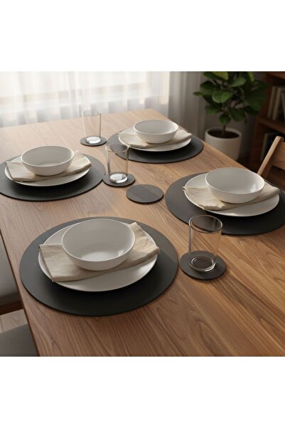 Grand Fine Art 4+4 Leather American Service Set+Leather Coaster Set, Double-S...