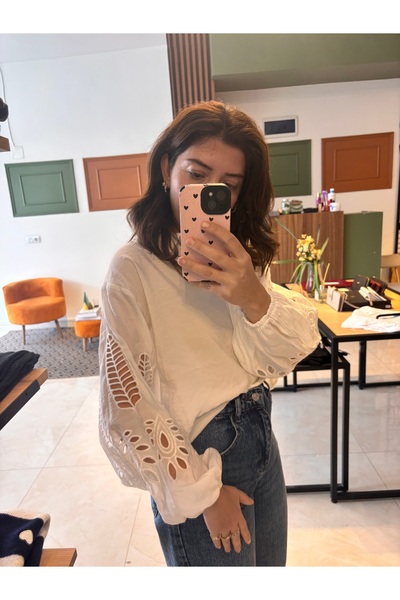 shop Kolları desenli gömlek