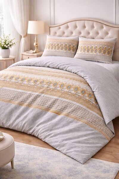 VALİOSA VALİDEZ Flora Cotton Patterned Double Duvet Cover Set