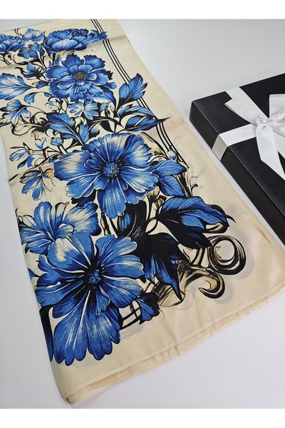 tomrisboutique Luxury Voile Silk Shawl Hijab Foulard Scarf Shawl Flower Patte...