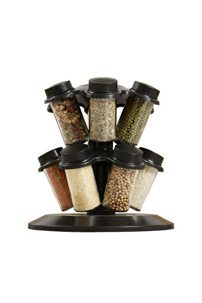OEM Spice organizer stand, rotating, 12 containers, Black