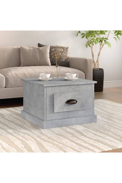 Concept Masă de cafea, gri beton, 50x50x35 cm, lemn prelucrat