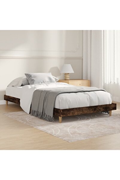 Concept Cadru de pat, stejar afumat, 100x200 cm, lemn prelucrat