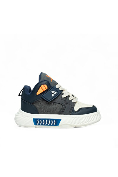 Alessio 537 حذاء رياضي يومي مضيء للأطفال باللون الأزرق الداكن مع شريط فيلكرو