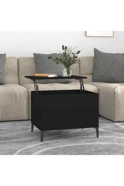 Concept Τραπεζάκι σαλονιού, μαύρο, 60x44,5x45 εκ., επεξεργασμένο ξύλο
