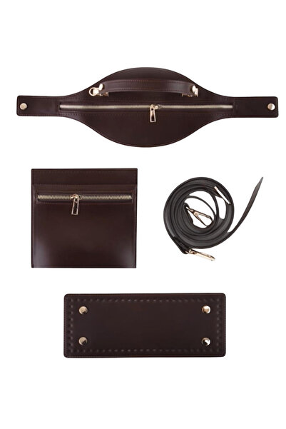 BD fold yarn Paradise Bag Knitted Leather Kit Bitter Brown