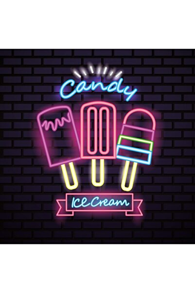 Slasa Candy Ice Cream Neon Light 53x60 cm with 6 mm Acrylic Base