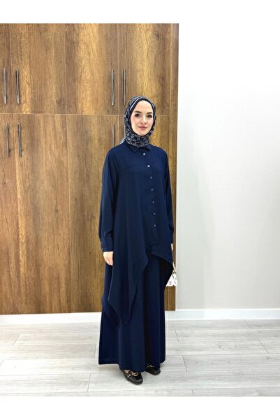 NS Moda Tesettür Serra Set Navy Blue-Model 571