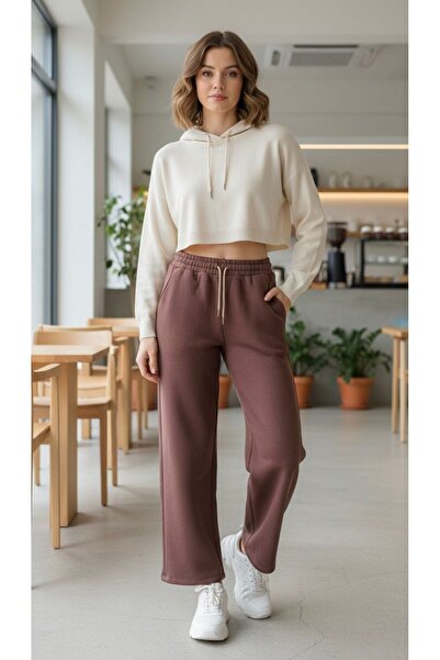 THEBEK Winter 3 Thread Threaded Sweatpants with Straight Legs