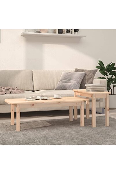 Concept Set măsuță de cafea, 2 piese, lemn masiv de pin